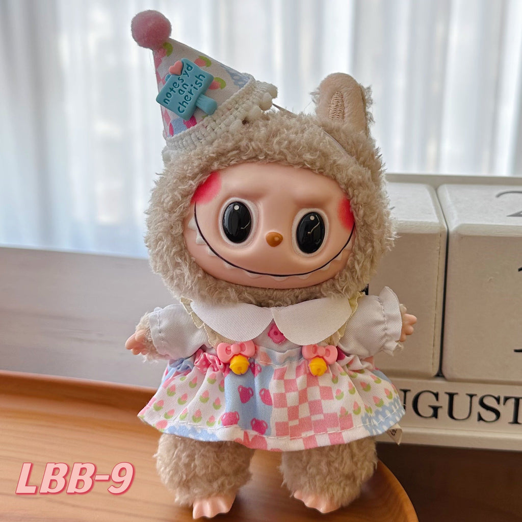 [Clothes Only]15-17 cm Labubu Sitting Party Doll Clothes Cute Set Clothes