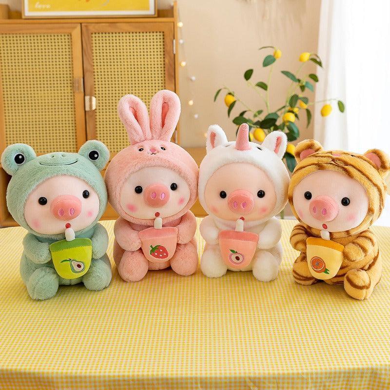 Boba Pig Stuffed Animal Soft Plushie Gift for Girls & Boys