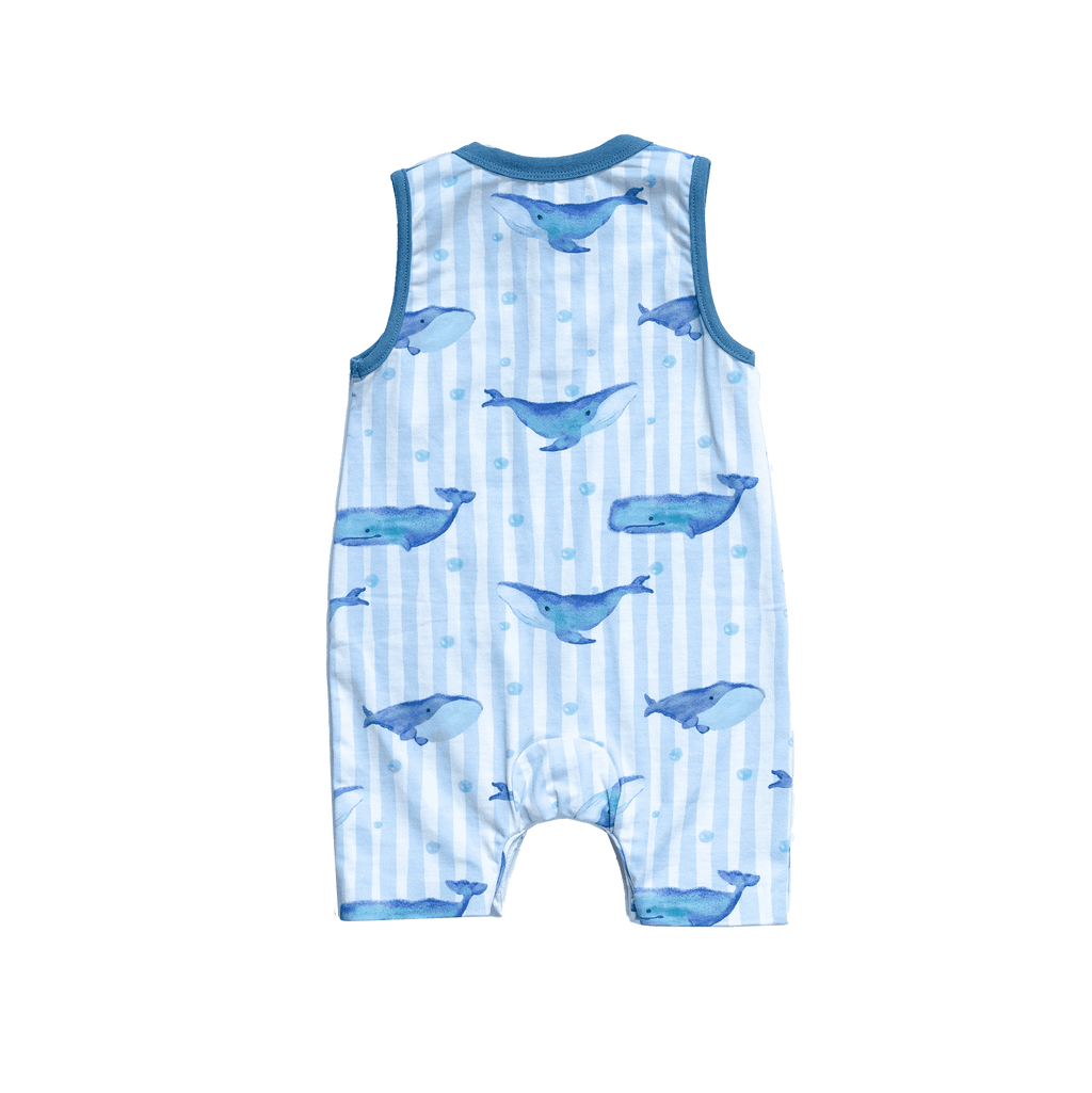 Cleo baby romper shorts | Whales