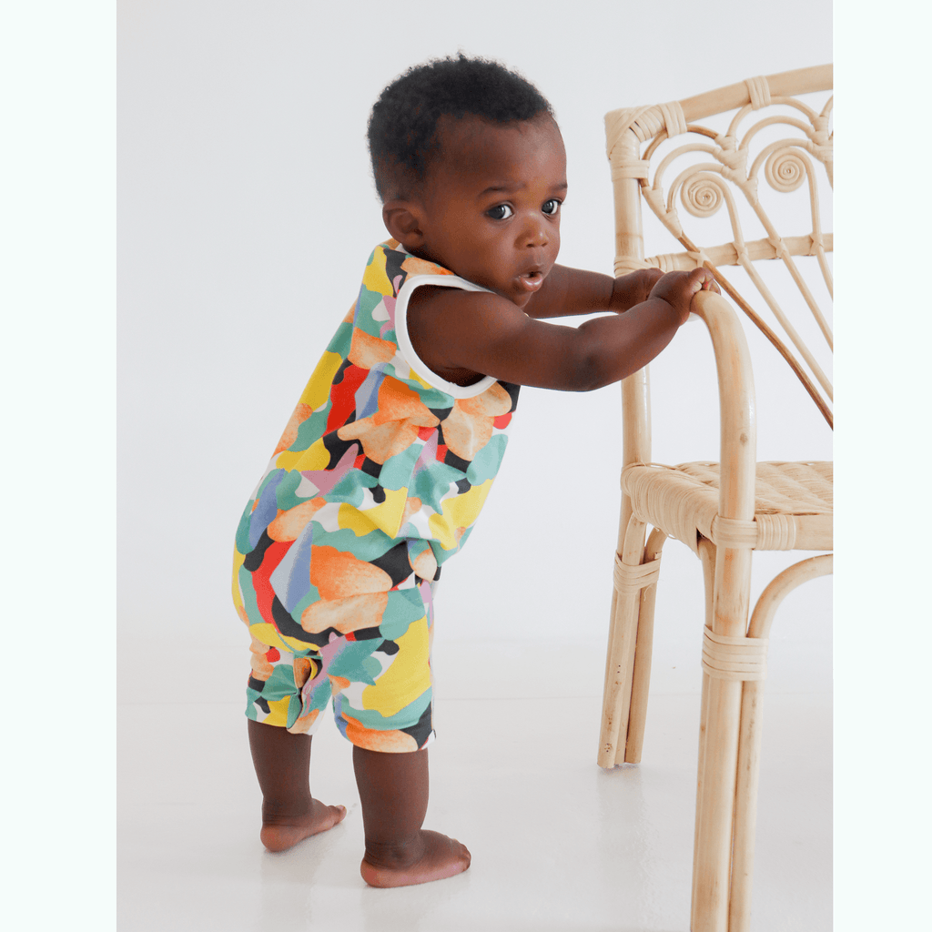Cleo baby romper shorts | Whales