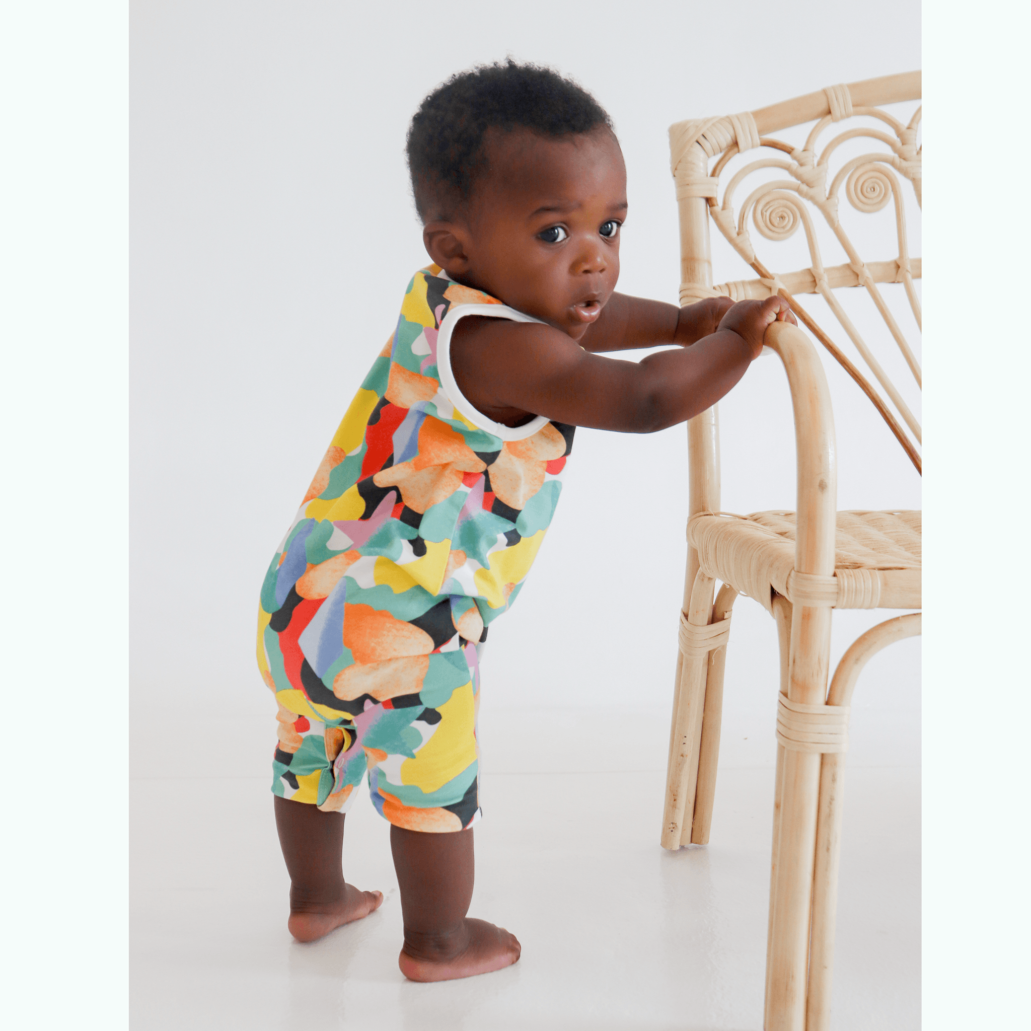 Cleo baby romper shorts | Whales