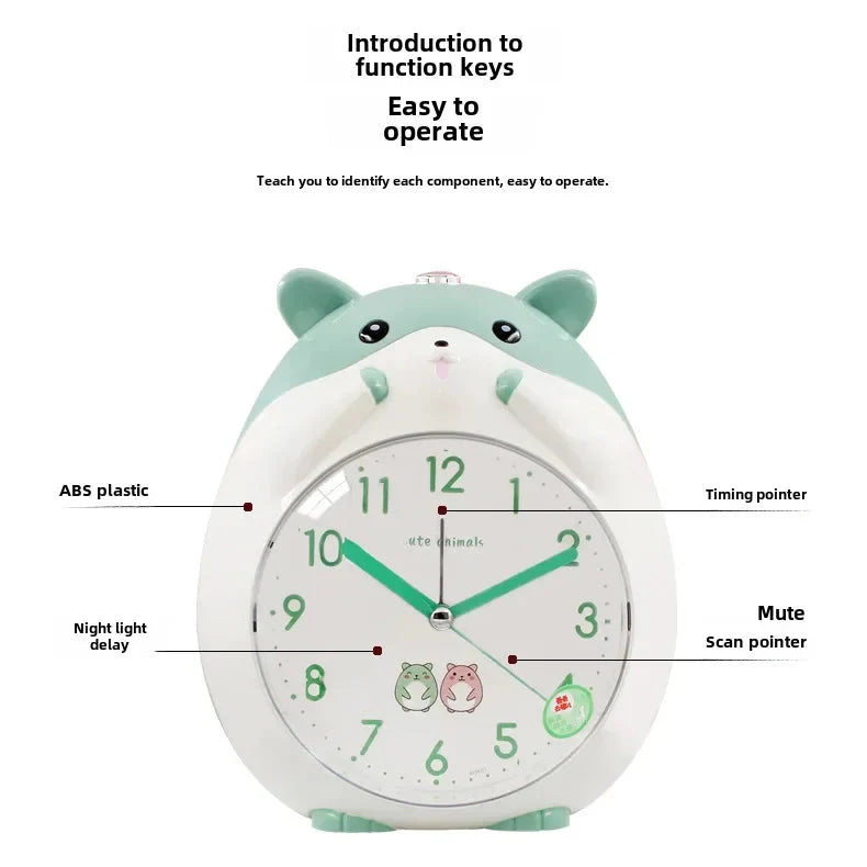 Cute Hamster Clock & Night Light